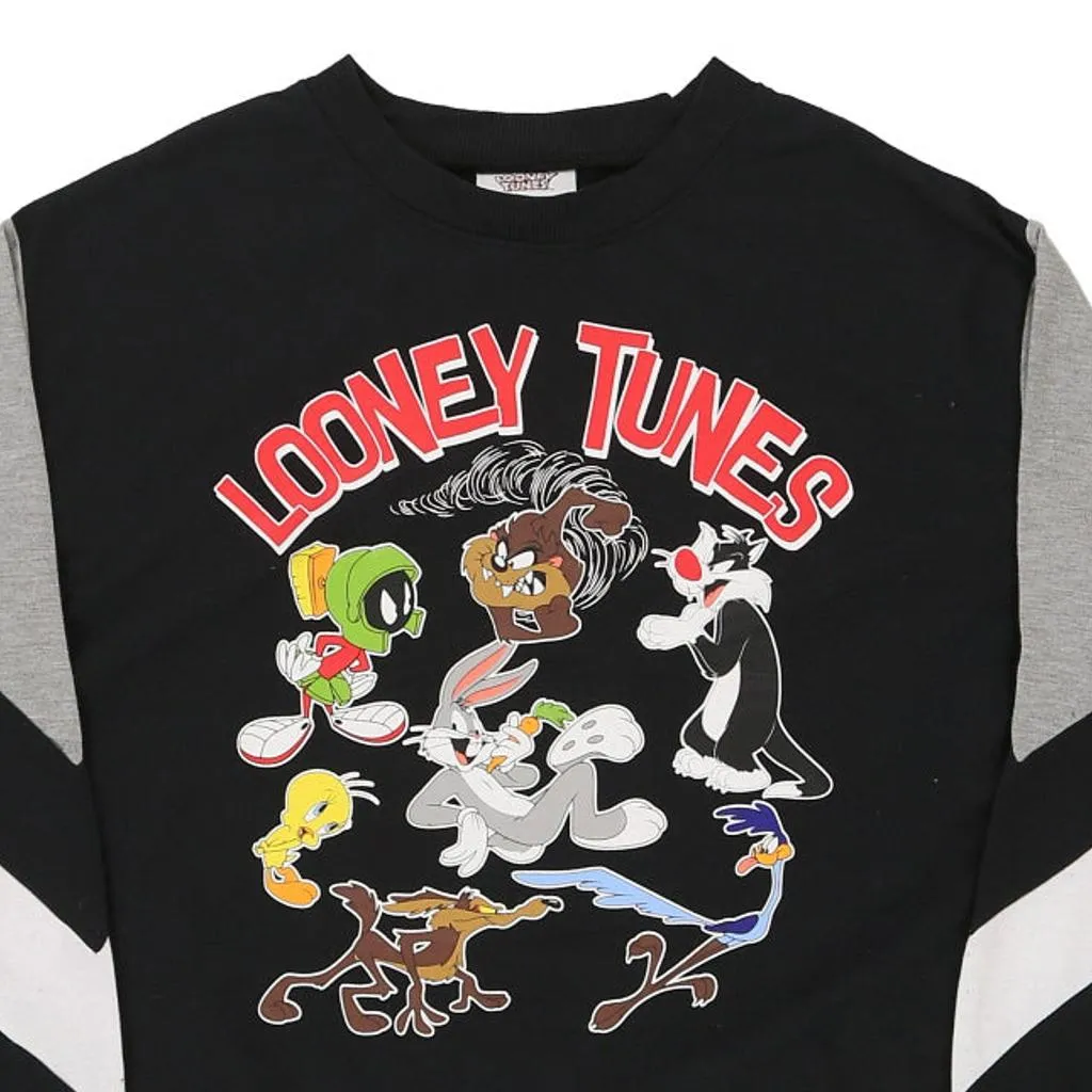 Age 10-11 Looney Tunes Graphic Sweatshirt - Medium Black Cotton Blend