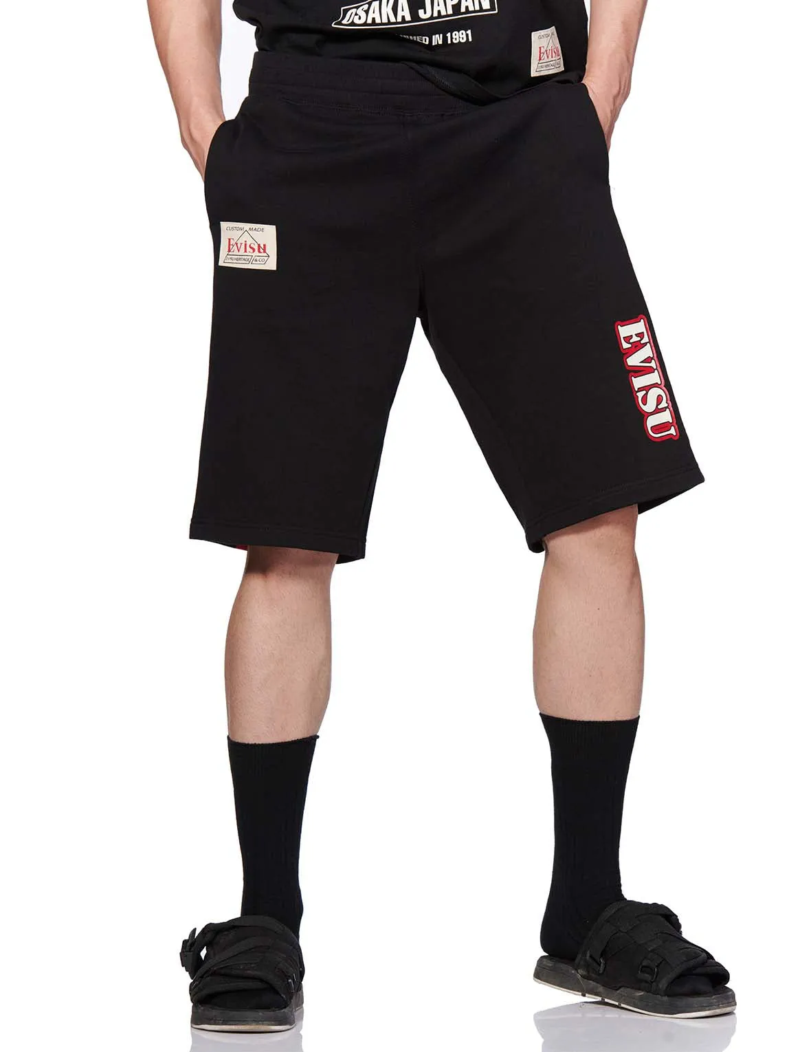 Allover Daruma, Ebisu and Tiger Daicock Printed Sweat Shorts