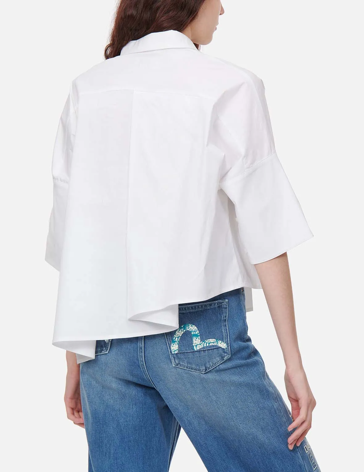 Asymmetric Mid-Sleeve Shirt