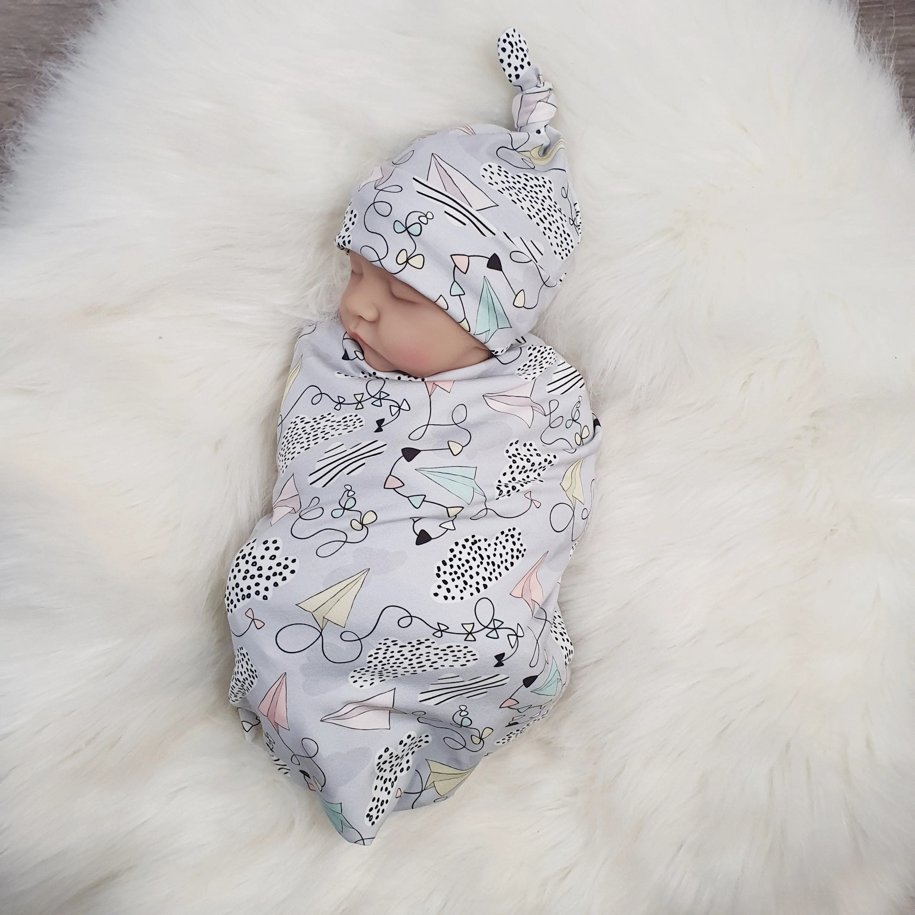 Baby Swaddle Set (Choose print & Accessory)