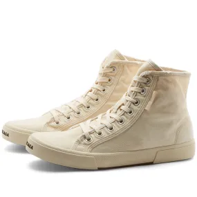 Balenciaga Paris High Top Canvas SneakerWhite & White