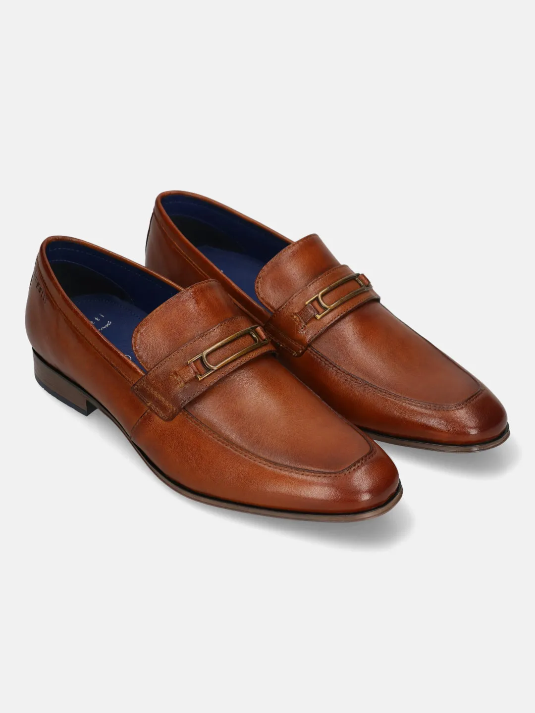 bugatti Cognac Premium Leather Slip-ons Formal