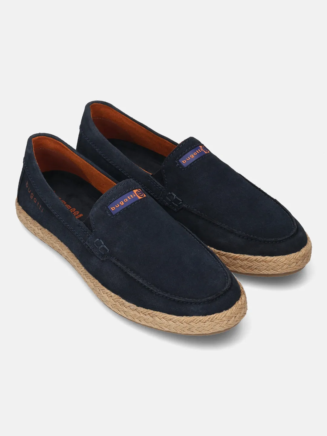bugatti Dark Blue Premium Leather  Slip On