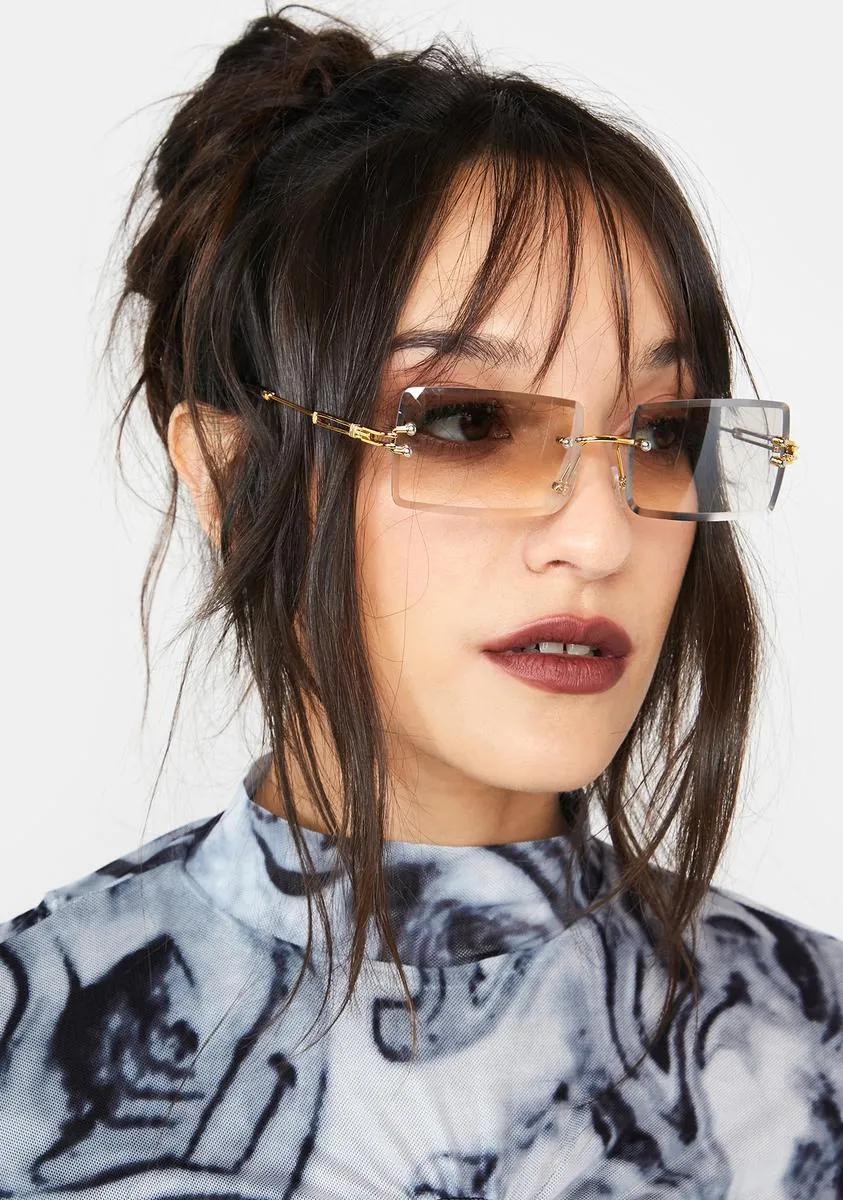 Clear Model Behavior Rectangle Sunglasses-