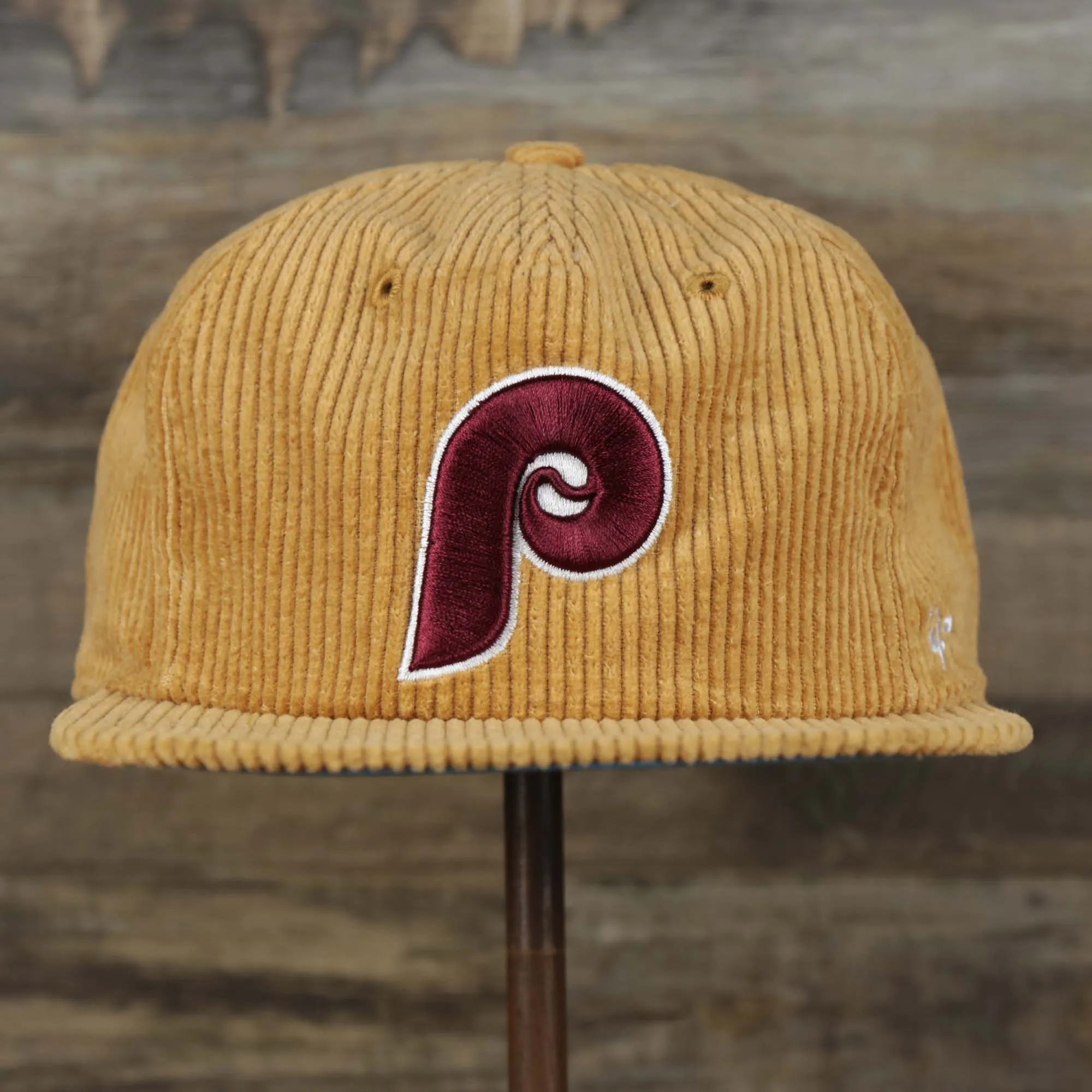 Corduroy Philadelphia Phillies Cooperstown Snapback | 47 Brand Khaki