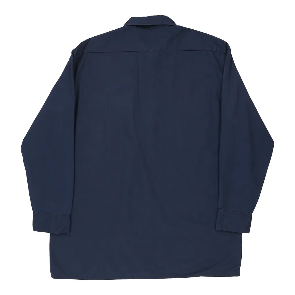 Dickies Shirt - Large Navy Polyester Blend