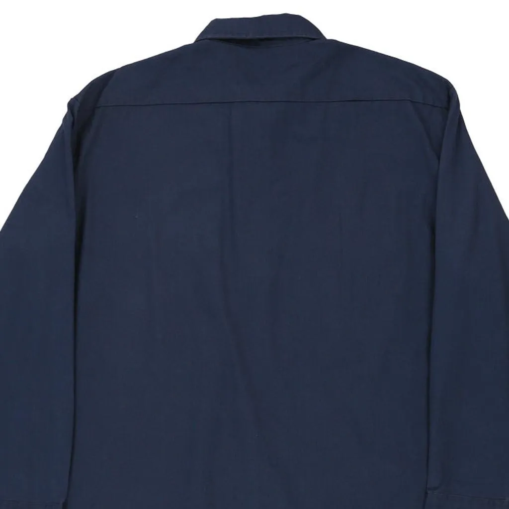 Dickies Shirt - Large Navy Polyester Blend