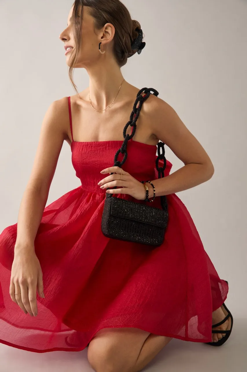 Dona Beaded Chain Shoulder Bag