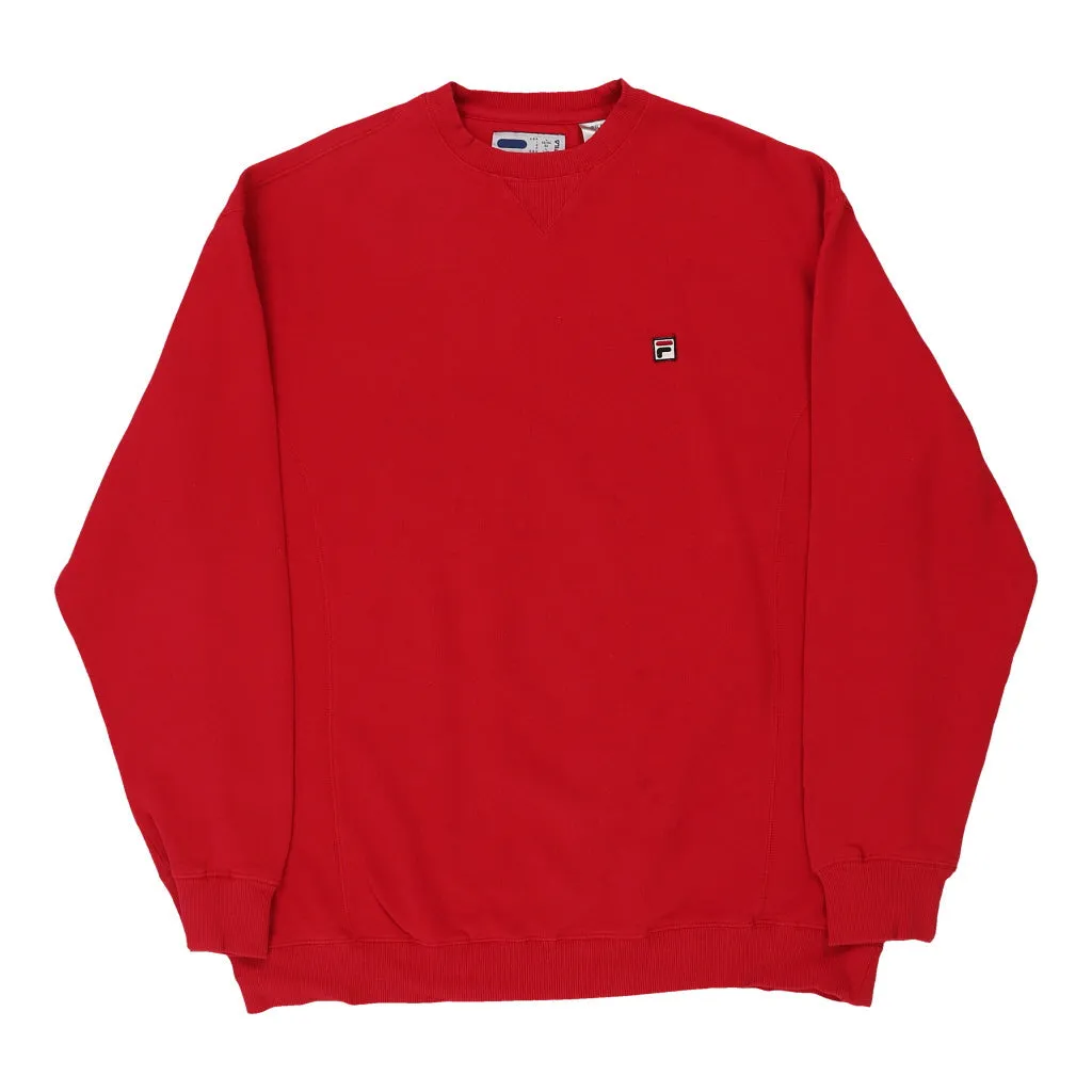 Fila Sweatshirt - Large Red Cotton Blend
