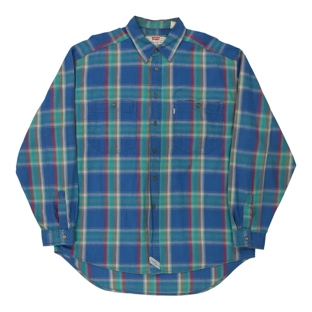 Levis Checked Shirt - Large Blue Cotton