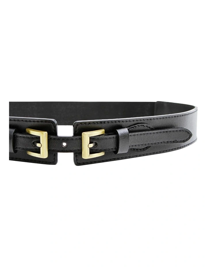 London Fog Black Leather Belt