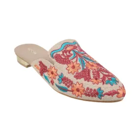 Mochi Women Beige Ethnic Slip Ons