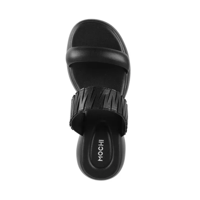 Mochi Women Black Casual Slip Ons