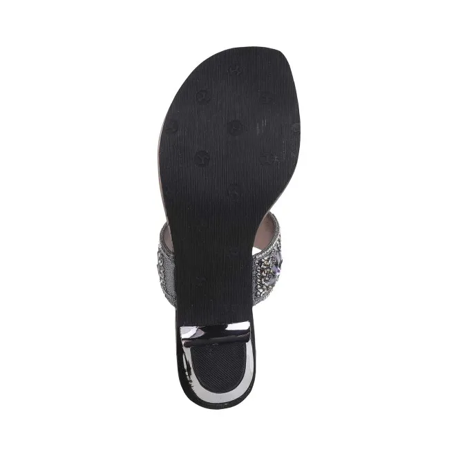Mochi Women Grey Wedding Slip Ons