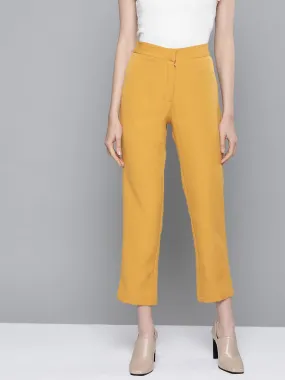 Mustard Front Pleat Tapered Pants