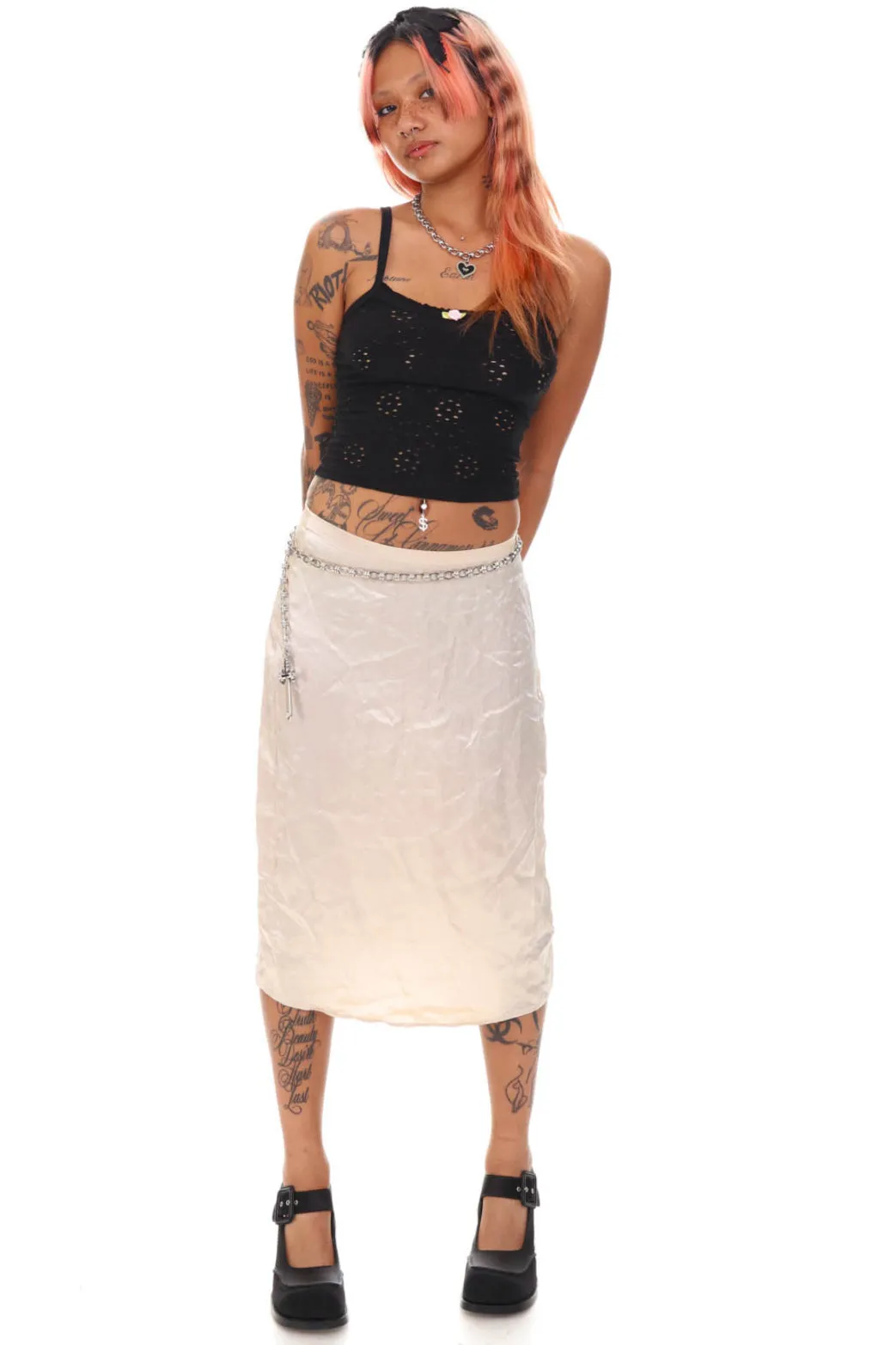 Not-Quite-Vintage Silk Slip Skirt - S/M