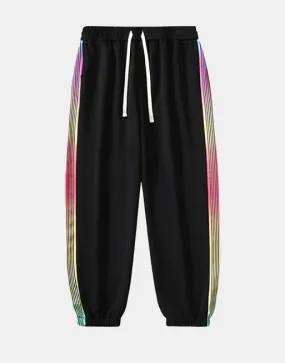 Rainbow Color Stripe Jogger Pants