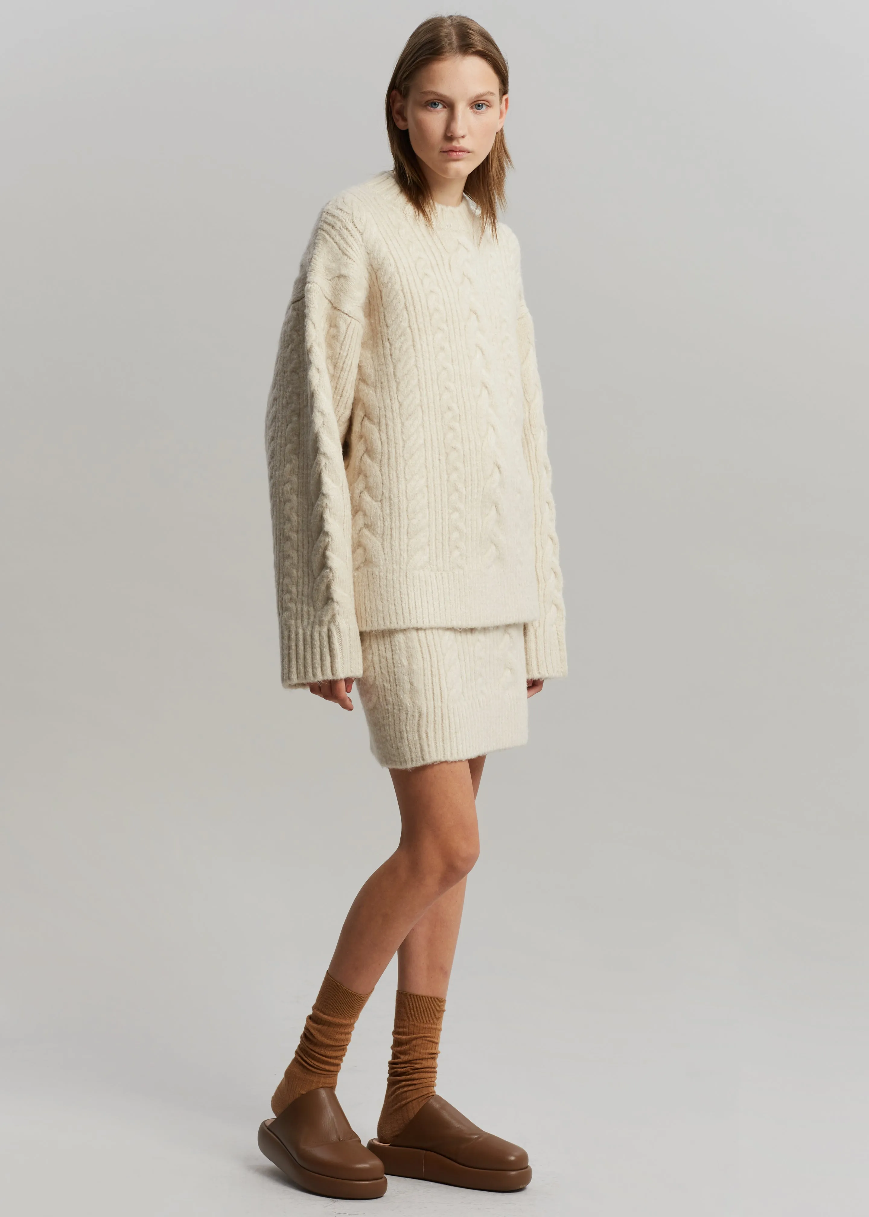 ROTATE Camly Knit Skirt - Pristine White