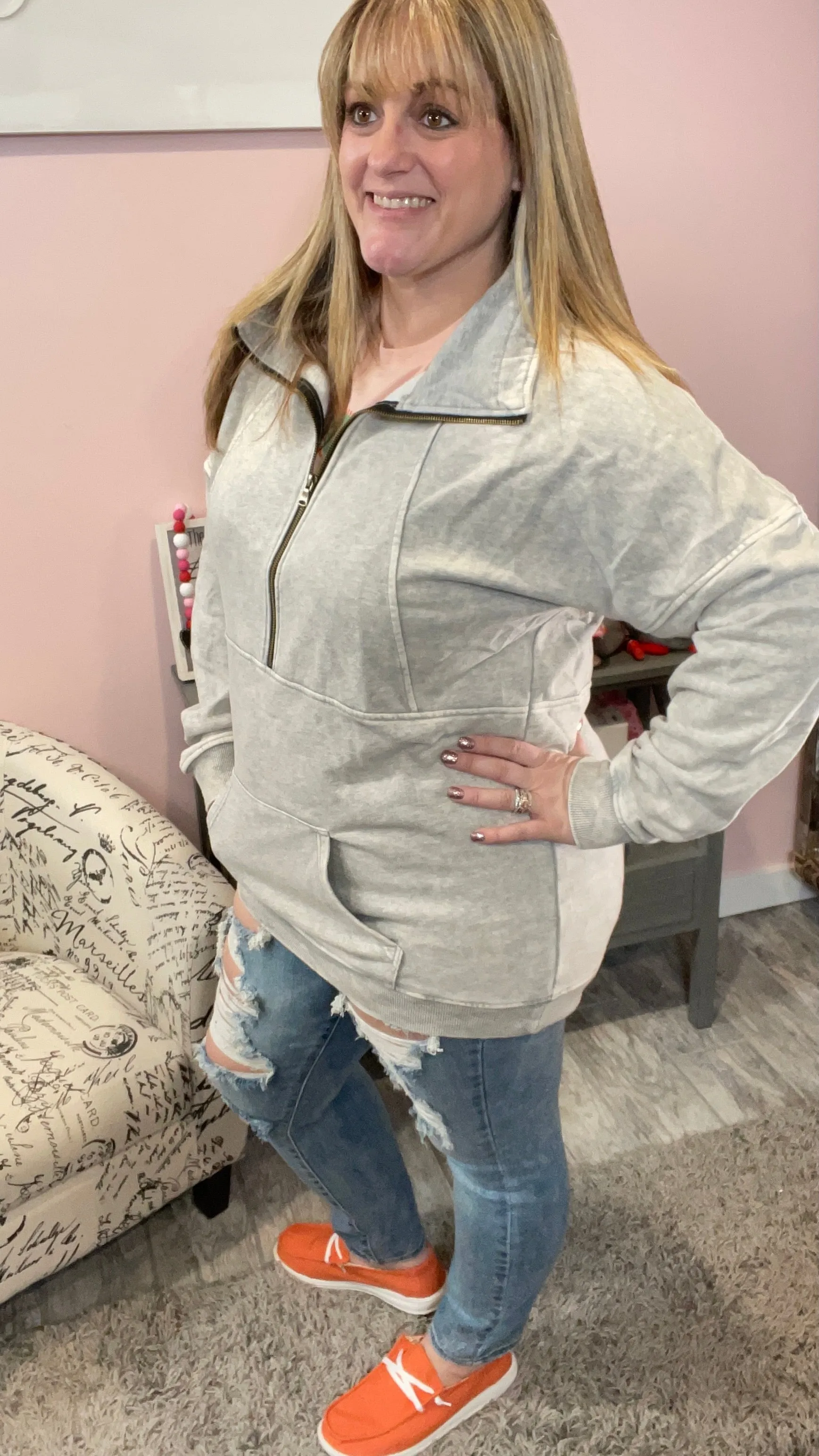 Vintage Wash HalfZip